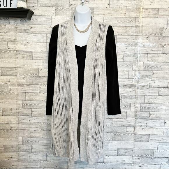 GAP FACTORY Gray Sleeveless Duster-Cardigan, S - Picture 9 of 9